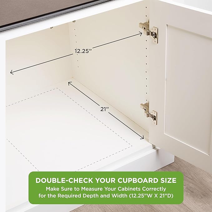 HOLDN’ STORAGE Bamboo Wooden Pull out Cabinet Organizer 11"W x 21"D Requires At Least a 12.25"W x 21"D Cabinet Opening W/Lifetime Limited Warranty, Bamboo Tray and Heavy Gauge Metal Rails