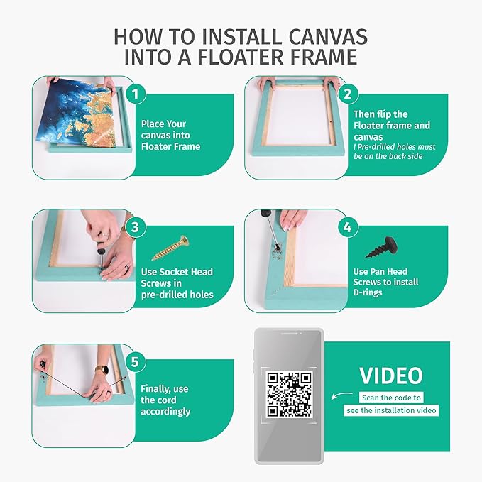 Pixy Canvas Floater Frame 10x18 for 3/4 (0.75) inch Deep Canvas Paintings/Canvas Prints/Wood Canvas Panels/Wall Art/Wall Decor/Home Decor/Artwork (Distressed White, 10 x 18 inch, Portrait)
