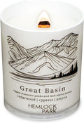 Hemlock Park Travel Inspired Passport Crackling Wood Wick Candle Handcrafted with Natural Plant-Based Coconut Wax (Standard 7.2 oz, Great Basin | Cedarwood, Cypress, Amyris)