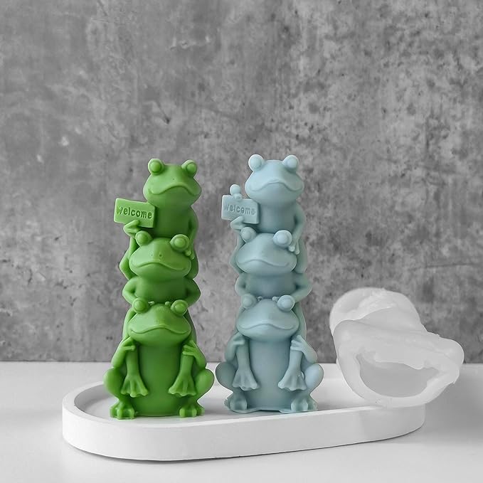 Frog Animal Resin Mold - Resin Casting Silicone Molds for Home Decor & Candle Making Wave Spiral Mold