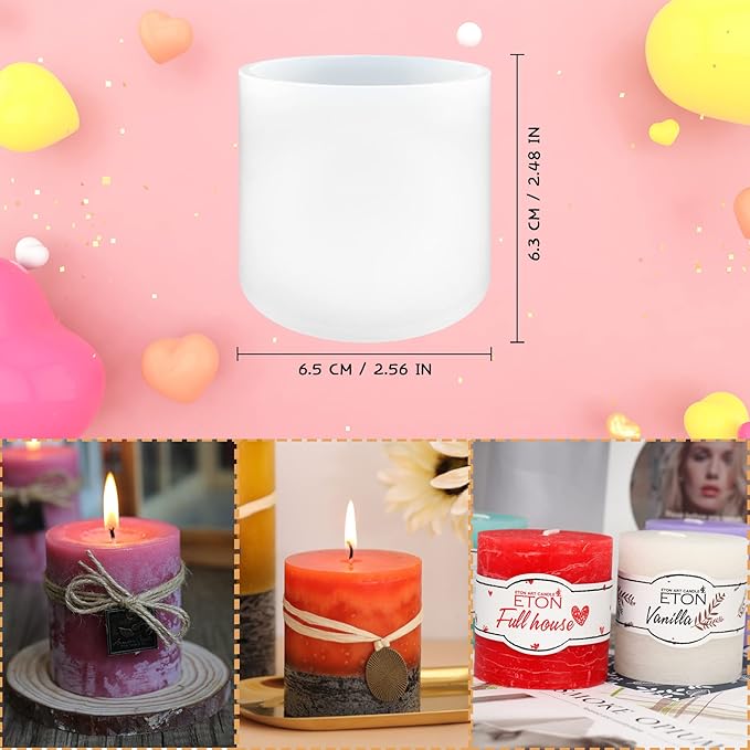 Cylinder Silicone Candle Molds for Candle Making, Pillar Resin Casting Moulds for Resin Soap Flower Insect Specimen Wax Making Polymer Clay DIY Craft