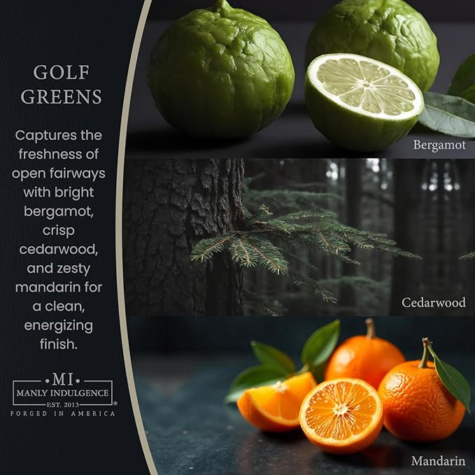 Manly Indulgence Golf Greens Scented Wax Melts, Wax Melt Warmer Cubes, Long Lasting Scented Wax Warmer Cubes, 4 Pack, 6 Cubes Each - Made in The USA