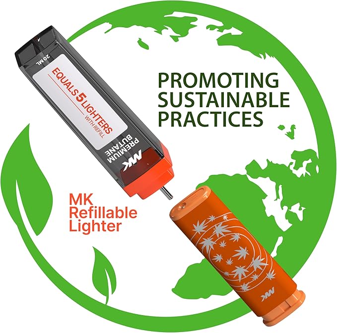 MK Wind Proof Jet Flame Lighters, 5PCS Striking Design, Ideal as Lighters for BBQ, Camping, Outdoor use, utane Refillable Wind-Resistant Flame,(Connection-5PC)
