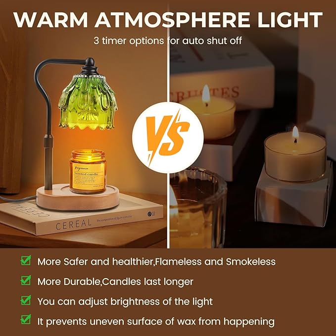 Candle Warmer Lamp with Timer and Wireless Remote Control, Dimmable Candle Warmer for Jar Candles, Height Adjustable Wax Melts Warmer, House Warming Gifts New Home Decor, Gifts for Women Mom
