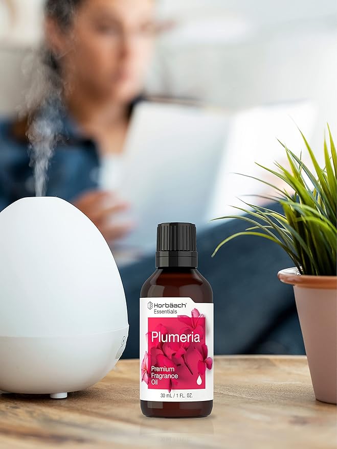 Horbäach Plumeria Fragrance Oil | 1 fl oz (30ml) | Premium Grade | for Diffusers, Candle and Soap Making, DIY Projects & More