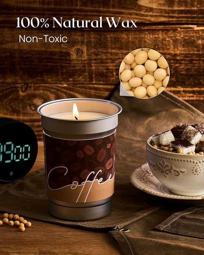 M&SENSE Coconut Latte Scented Candle, Soy Wax 16.2oz 100 Hours Long Lasting Clean Burn, Large Coffee Smelling Kitchen Candles for Home, Non-Toxic Relaxing Aromatherapy Gifts for Women