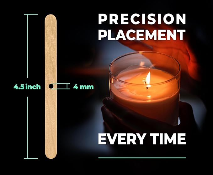 VViViD Wooden Candle Wick Holder Clips 150 pcs Kit, Centering Devices for Candle Making, 4.5 inch Long