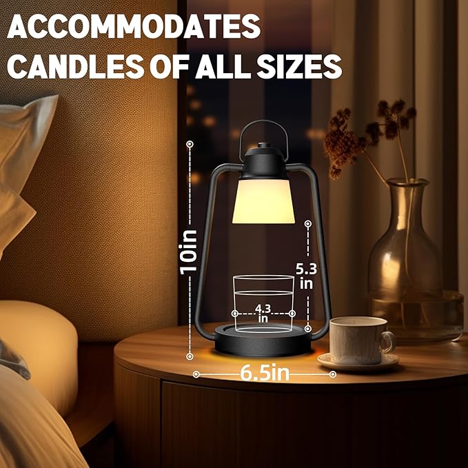 Candle Warmer Lamp with Timer, for Women,Dimmable Electric Wax Melt Warmer for Jar Candles, Vintage Candle Lamp Warmer with 2 Bulbs, House Warming Gifts New Home Decor
