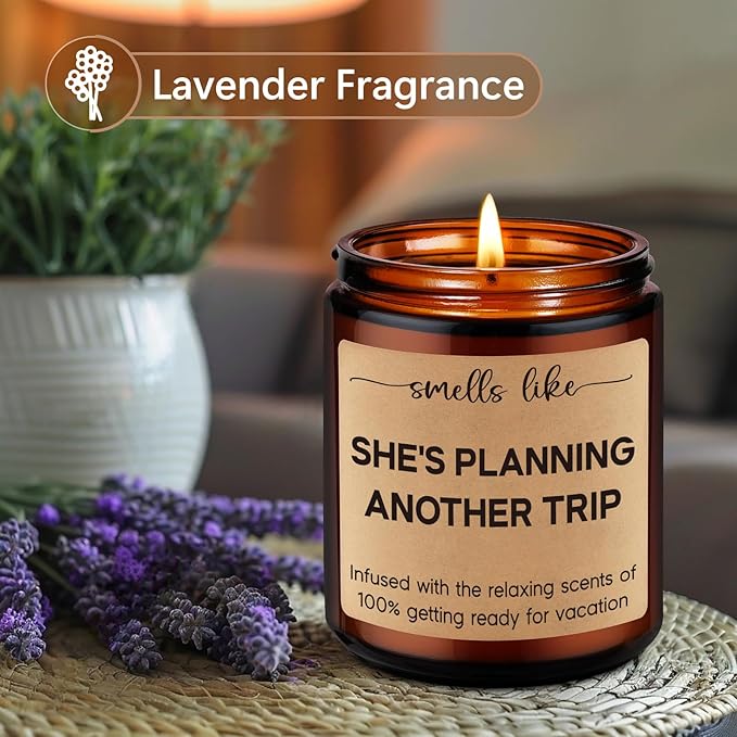 LEADO Candle, Travel Gifts for Women, Gifts for Travelers - Cool Ideas for People Who Travel, Girls Trip - Funny Birthday, Mothers Day, Traveling Presents for Travelers Women, Mom, Couple, Friend, Her