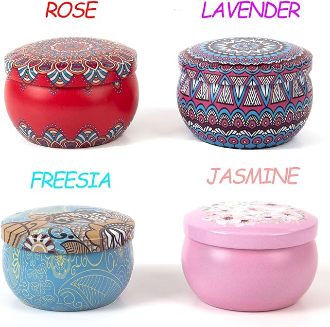 Scented Candles Gift Set for Women – 4 Pack Soy Wax Aromatherapy Candles with Essential Oils, Natural Long Lasting Candles for Stress Relief, Relaxation, Home Decor Gifts