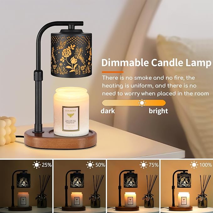 Candle Warmer Lamp,Birthday Gifts for Women Mom,Adjustable Height for Scented Jar Candles,Electric Candle Lamp Warmer for Home Decor(Butterfly Roses)