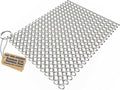 AMAGABELI GARDEN & HOME 8” x 8” 316 Stainless Steel Cast Iron Cleaner Chainmail Scrubber for Cast Iron Pan Skillet Cleaner for Dishes Glass Pre-Seasoned Cast Iron Pot Seasoning Protection BG262