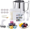 Candle Making Kit Supplies Complete Candle Making Scented Essential Oil Candle Starter Kit with Fragrance Scents Including Stainless Steel Cup Beeswax Wick Clips Color Blocks TH0JY-1210