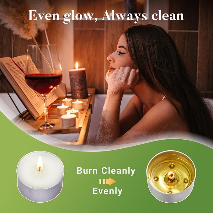 Tea Candles 200 Pack - 8 Hour Burn Time,Unscented Tea Lights Candles for Shabbat, Weddings, Christmas Lights, Home Decor