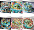 6PCS DIY Xmas Art Greeting Cards Congratulations Cards & Gifts (Turtle) for Home Wall Decor and Office Display Perfect DIY Craft Gift for Adults and Kids