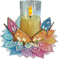 5D DIY Diamond Art Painting PVC Flower Candle Holders Tealight/Tea Light/Votive Candle Holder, for Table Centerpiece Home Décor Party Wedding Dinning-Flower-3