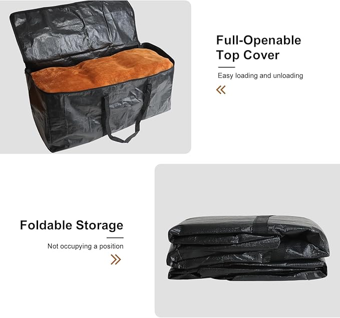 Demao 66 Gallon Extra Large Moving Bag，Black Heavy Duty Storage Bag with 2-Way Zipper&Full Surround Handle,Waterproof & Dustproof Totes for Storage,Moving & Travel -1 Pack