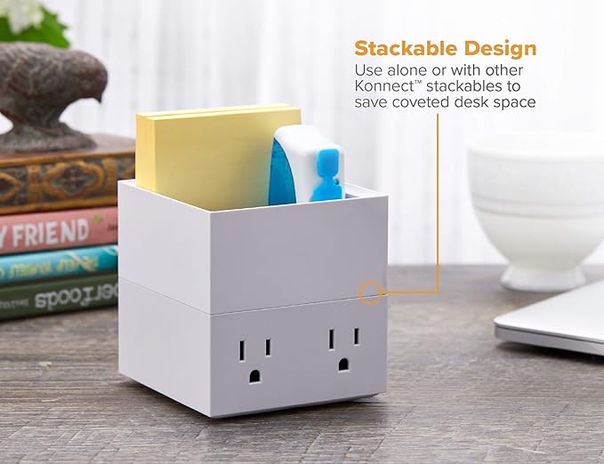 Bostitch Office Konnect Desk Organizer Accessory Tray, Stacks for Desktop Storage, White