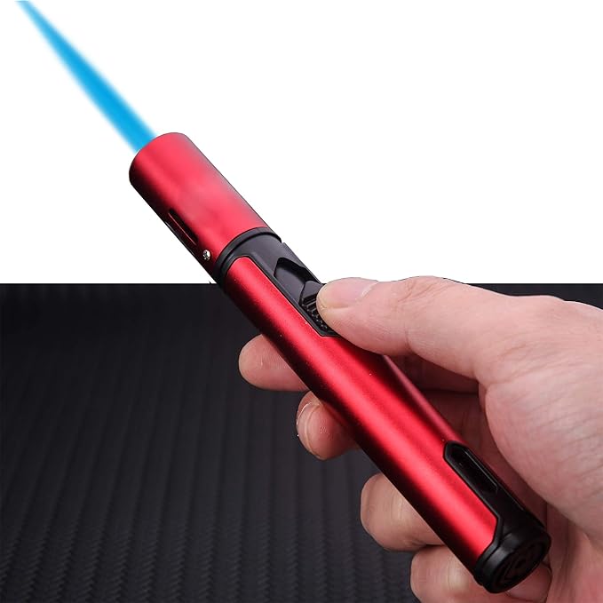 PROMISE Torch Lighters, Butane Lighters Refillable Single Jet Flame for Candle Grill BBQ Camping (Black&Red)