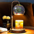 Glocusent Candle Warmer Lamp with Timer, 3D Glass Globe, Antique Base, Dimmable Height Adjustable Wax Melter for Scented Jar Candles, 2-8H Auto Off, Christmas Birthday Gifts for Women, Home Decor Gift