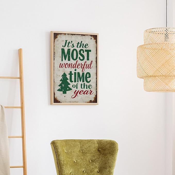 Diamond Painting Kits for Adults - Humorous Quote & Christmas Tree Most Wonderful Time of The Year Painting DIY 5D Full Drill Diamond Dots Paintings with Diamonds Gem Art And Crafts Home Decor 12"x16"