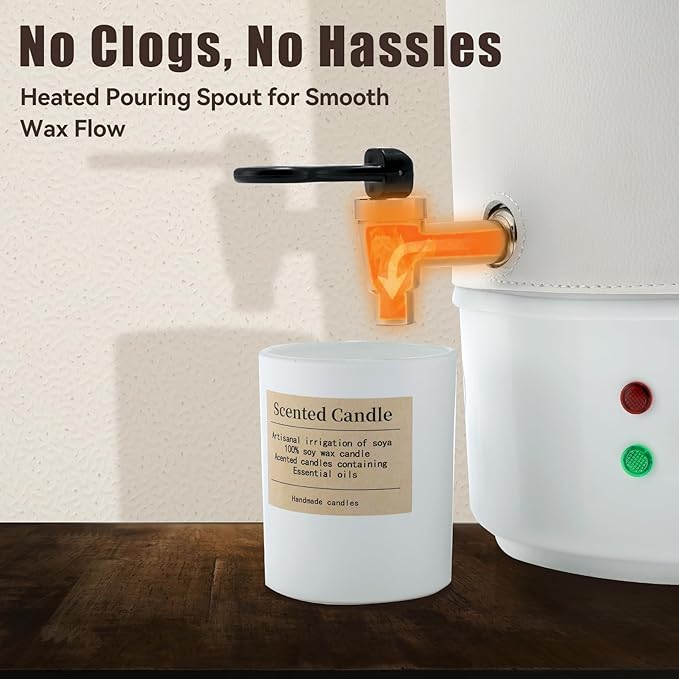 TCFUNDY Candle Making Wax Melting Pot 10L, Electric Non-Stick Candle Wax Melter Pot 10L, DIY Candle Making Kit for Adults, Beeswax Soy and Coconut Wax