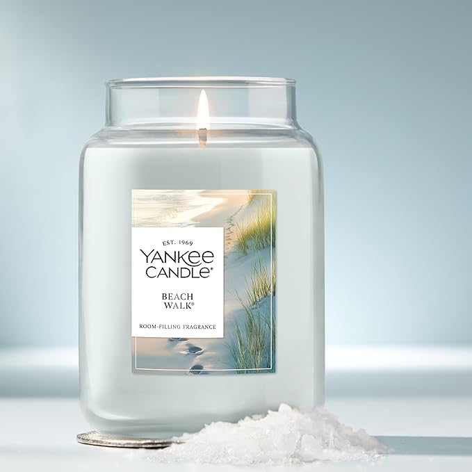 Yankee Candle Beach Walk Scented Candle, 22oz Large Jar with up to 150 Hour Burn Time, Giftable