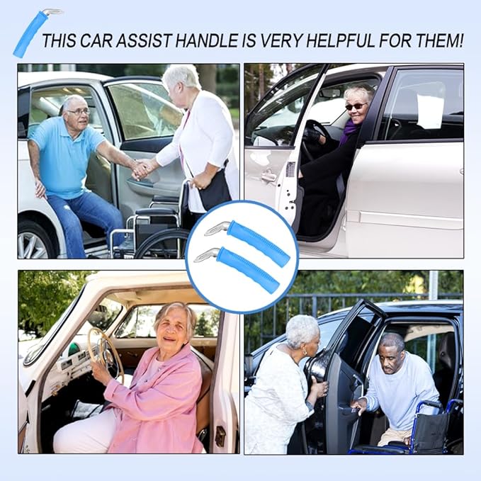 Car Assist Handle for Elderly - 2Pack Auto Cane with Emergency Window Breaker, 400lbs Capacity Vehicle Support Handle for Seniors & Handicapped