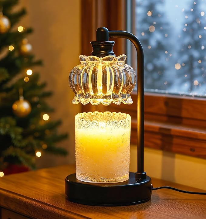 TOFUNTOY Candle Warmer Lamp with Timer, Dimmable Candle Lamp Wax Melt Warmer with 2 Bulbs, Electric Candle Warmer Lamp for Bedroom Living Room House Warming Gifts for Women Mom