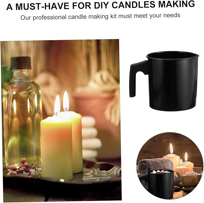 Angoily Black Melt Pour Pot for Wax Candle Making Kit Melter Rustproof for DIY Scented Candles