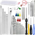 45PCS Candle Making Kit for Candle Drilling&Mold Punching,7.9" Extra Long Big Eye Needle Hand Twist Drill Bits Multi Sizes with Plastic Box,Candle Mold Punch Set with Hook Eye for Inserting Mold Wicks