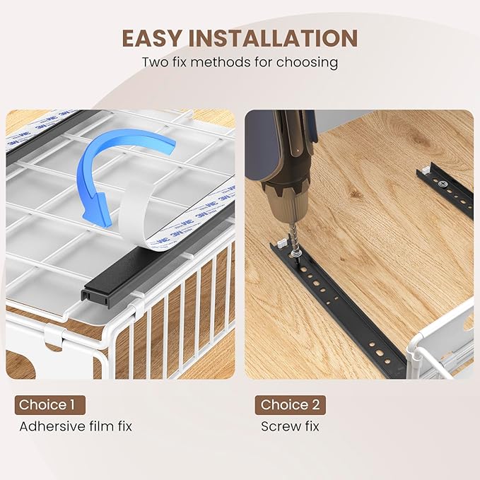 Pull Out Cabinet Organizer, 4 Pack Heavy Duty Slide Out Drawers Pantry Shelves Fixed With Strong Adhesive Glue and Handle for Kitchen, Living Room, Bathroom, Home (14.8" D X 9.6" W X 3.9" H)