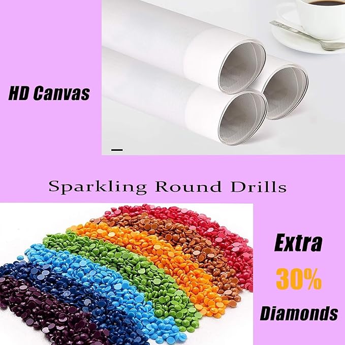 Landscape Diamond Art Kits Adults, 5D Diamond Painting Candle, DIY Round Full Drill Crystal Art Kits for Adults, Rhinestone Embroidery Cross Stitch Gem Paintings for Room Decor, Gifts 8x16in VF1A-K6