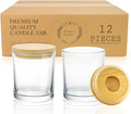 Aroparc Bulk Candle Jars with Lids, 12PCS 10oz DIY Container Tumbler Jar for Candle Making Supplies - Clear Dishwasher Safe