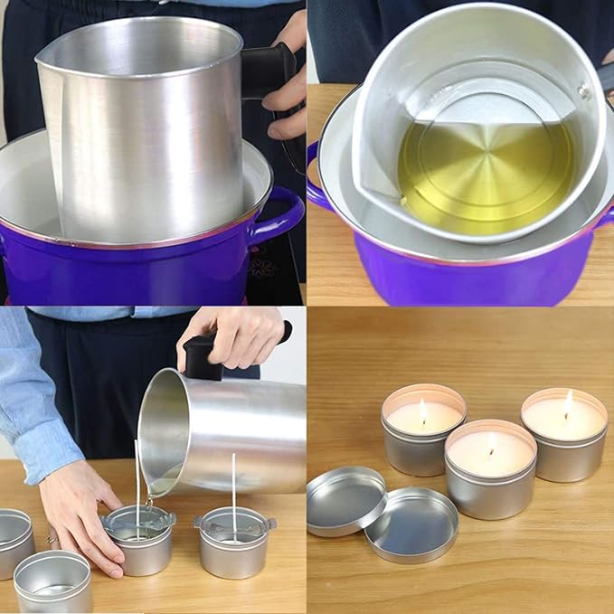 Yarlung 4 Pounds Candle Making Pouring Pot, Aluminum Construction Candle Making Pitcher Dripless Pouring Spout Wax Melting Pot with Heat-Resisting Handle