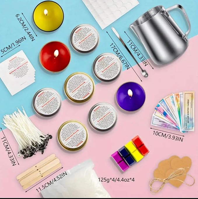 Complete Candle Making Kits for Adults Beginners, DIY Candle Making Supplies Include Beeswax, Wicks, Wicks Sticker, Candle Tins - Arts & Crafts Kits