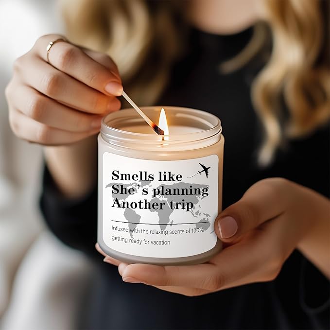 Lavender Candles - Funny Travel Gifts for Women, Christmas Gift for Travelers Women, Girls Trips Gifts
