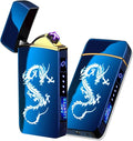 Arc Smart Electric USB Rechargeable Windproof Flameless Plasma Lighter - Lightweight for Fire, BBQs, Fireworks, Candle, Camping - Outdoors Indoors (Blue Dragon-T3)