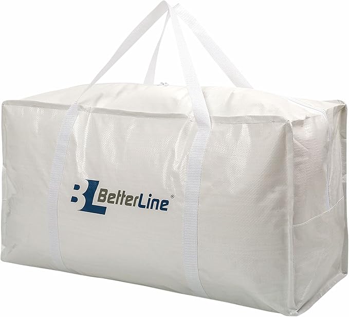 Heavy Duty Moving and Storage Bag,29"x13"x15" Inches Tote with Reinforced Handles,Holds up to 65 lbs.,Tear and Water Resistant,Multi-Purpose and Foldable Double Zipper Polypropylene Bag,Set of 2