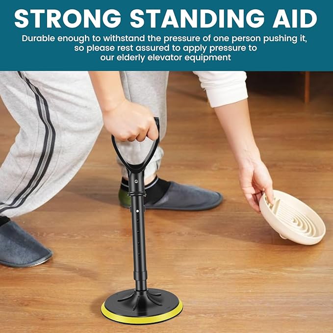 Mobility Aids Tool for Elderly, 17.3"-21.6" Height Adjustable Mobile Standing Aid Device for The Senior,Portable Stable Supports Equipment to Assist The Elderly in Getting Up from The Floor/Ground