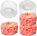 2PCS Rose Silicone Molds, Candle & Soap Molds for DIY Handmade Peony Flower