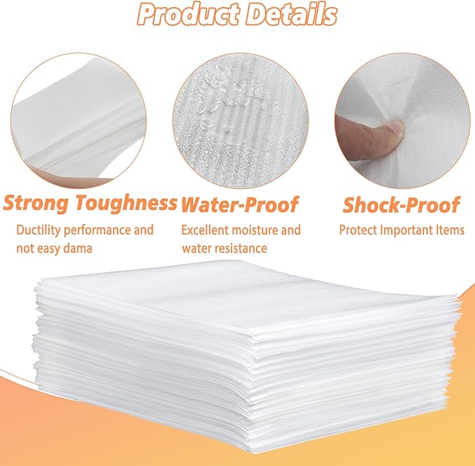 12'' x 16'' Cushion Foam Pouches, 50Pcs Packing Cushioning Supplies for Moving, Foam Wrap Pouches Protect Fragile Items, Cushioning Foam Padding for Packaging Dishes/China/Cups/Plates/Mugs