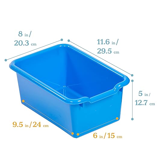 ECR4Kids 10 Cubby Mobile Tray Cabinet and 10 Scoop Front Bins, 5x2, Kids Furniture, Blue