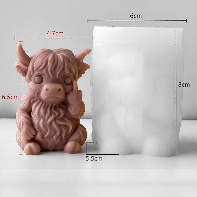 Cow Cylinder Candle & Resin Mold - Resin Casting Silicone Molds for Home Decor & Candle Making Wave Spiral Mold