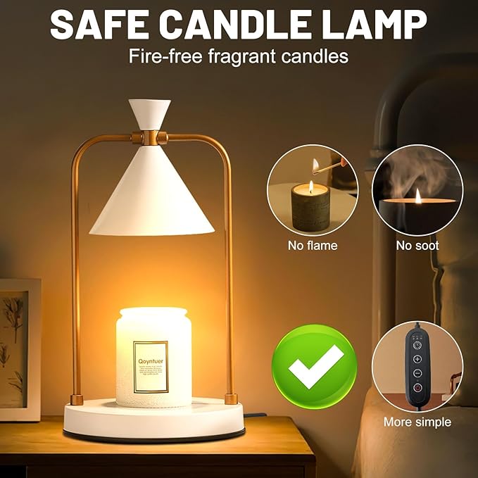 Candle Warmer Lamp with Timer Dimmer, Birthday Gifts for Women Mom, House Warming Gifts New Home Room Decor, Plug-in Operated Wax Melt Warmer for Scented Jar Candles