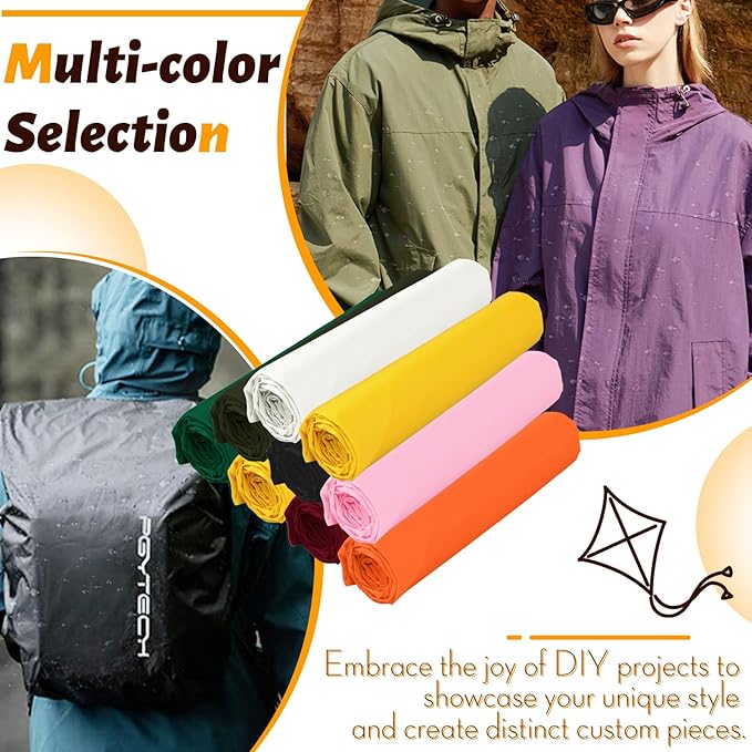 Vonty Waterproof Ripstop Nylon Fabric - 60 Inch Wide, Dark Olive, Lightweight, Tear-Resistant, Easy-to-Sew, Waterproof Coating, Ideal for Outdoor Projects
