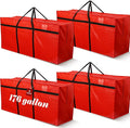 4 Pcs 176 Gallon Extra Large Moving Bags Heavy Duty Storage Bag with Strong Zipper Handle Foldable XXL Jumbo Storage Tote Packing Moving Box for College Dorm Travel Cloth Duffle (Red)