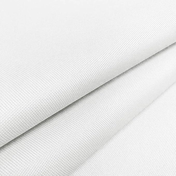 Foreate Waterproof Canvas Fabric by The Yard 600D Upholstery Fabric for Chairs 58" Wide Indoor Outdoor Water Resistant Canvas Polyester Material Sewing DIY Cloth, 5 Yards White
