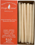 Elegant Cream Ivory Taper Candles 10 Inch Premium Quality Candles, Hand-Dipped, Dripless Tapered Candles, Smokeless and Unwrapped Bulk Pack for Events - Set of 12 (10 Inch, Ivory)