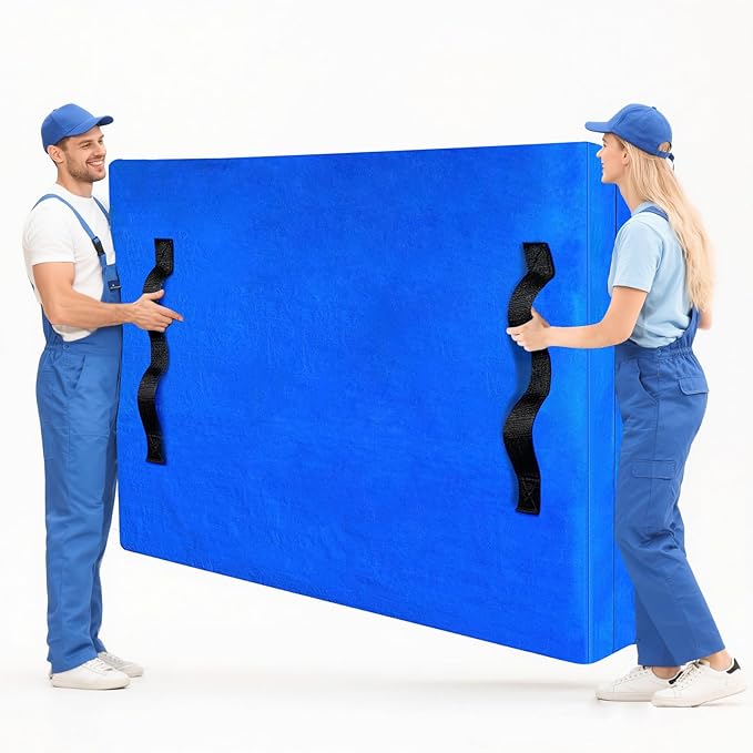 Heavy Duty Mattress Bags for Moving and Storage, Extra-Thick Queen Size Mattress Bag for Moving with 12 Handles, Reusable and Durable Storage Bag Protector with Zipper, Blue